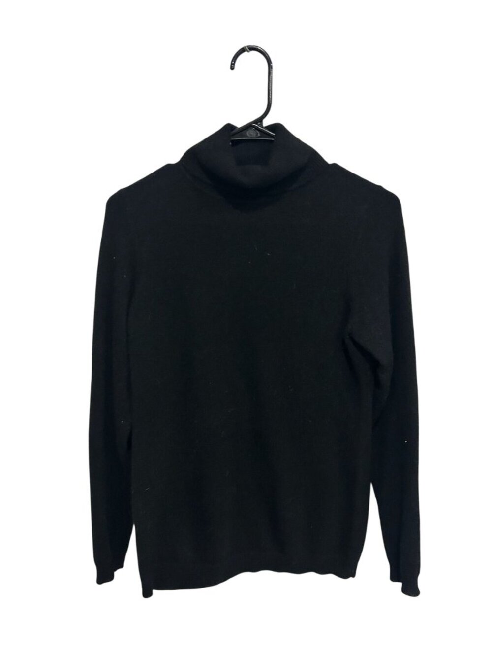 Charter Club Small Black Cashmere Turtleneck Sweater Long Sleeve Minimalist Noir